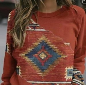 Women's sweater slip top flounce print. XL(12)